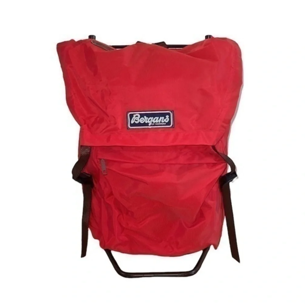 Bergans Of Norway Vintage 1970’s Norwegian Red Nylon Hiking Rucksack‎ Backpack